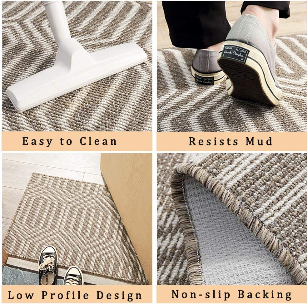 Gray 24 x 36 Inch Non Slip Indoors Doormat T281302