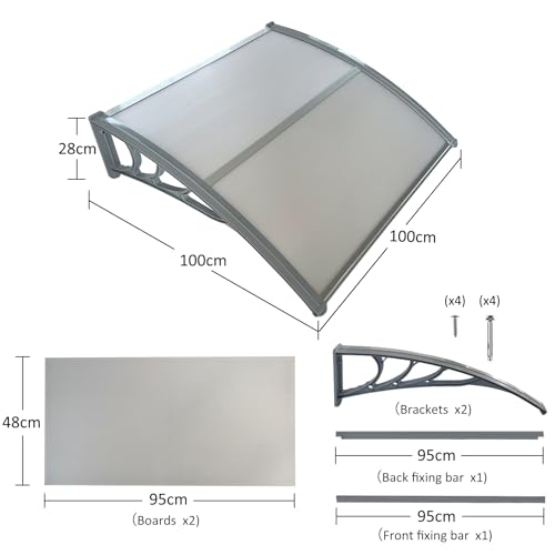 White 39''x31.5'' Polycarbonate Window Awning V318775