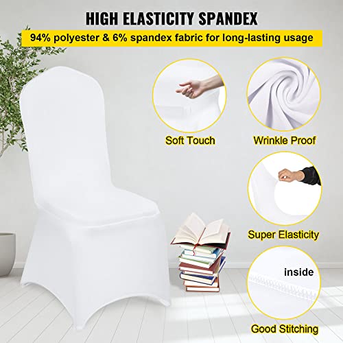 100Pcs White Spandex Stretch Chair Covers G991