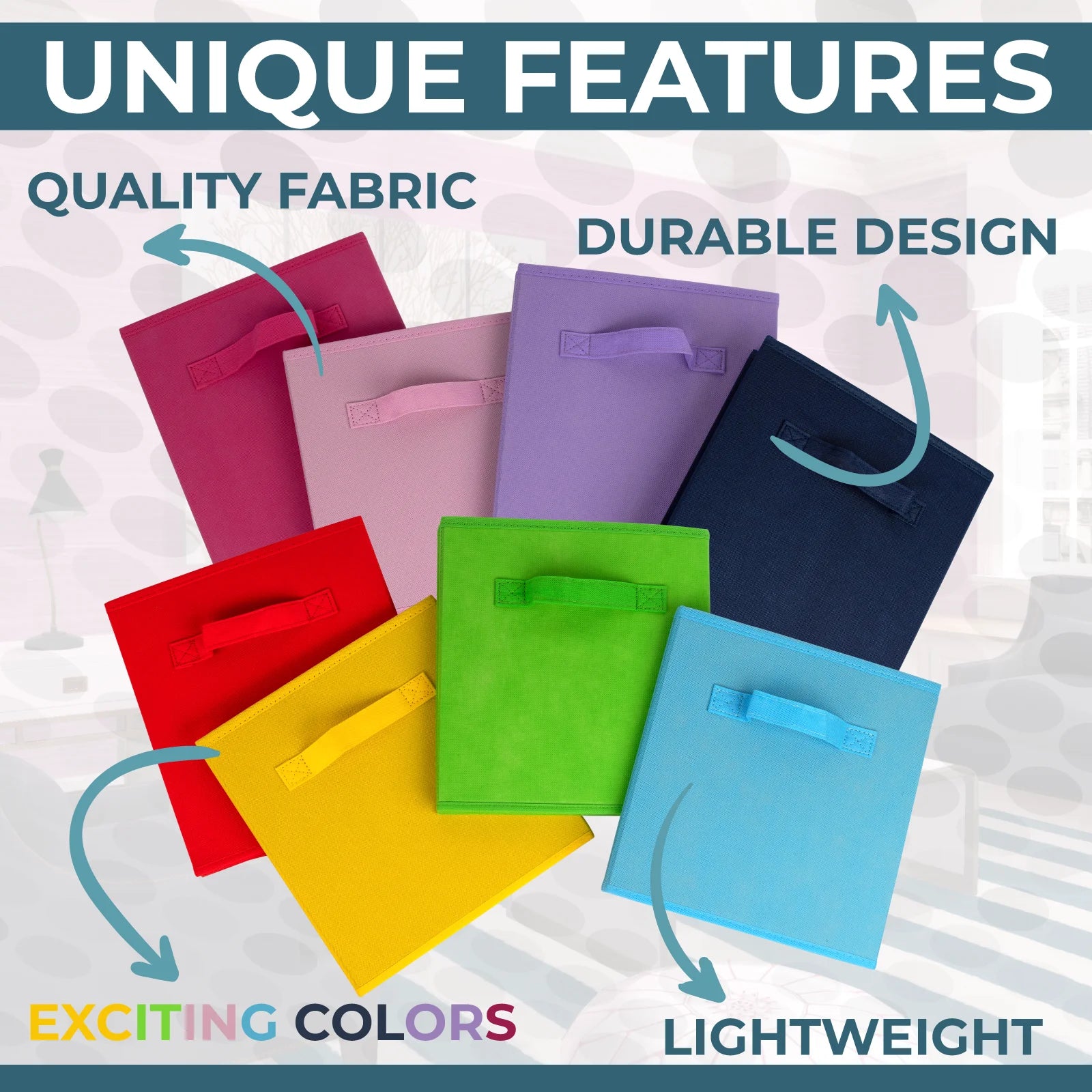 11 inch cube storage bins 8-pack Multi Colored N820