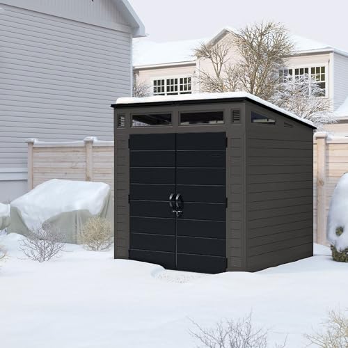 200 cu. ft. Peppercorn Resin Plastic Outdoor Storage Shed F876