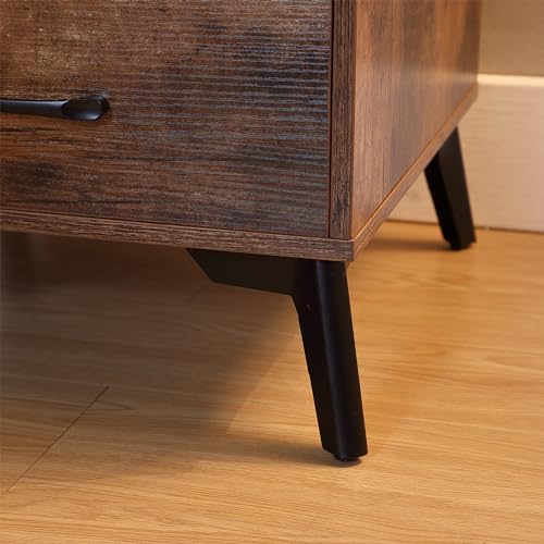 Nightstands Set 2 with Drawers and Solid Wood Legs E18465