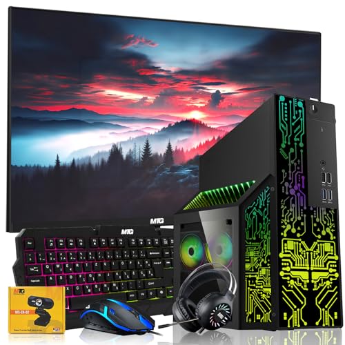 Dell OptiPlex Gaming Desktop PC Bundle with Core i7 32GB RAM 1TB SSD 27 inch Curved Monitor RTX 3060 Graphics RGB Keyboard Mouse Headphones Webcam Windows 11 Pro (Renewed) P8558