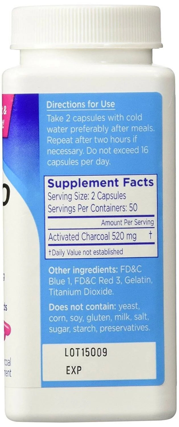 Charcocaps Dietary Supplement Anti-Gas Formula Y488341