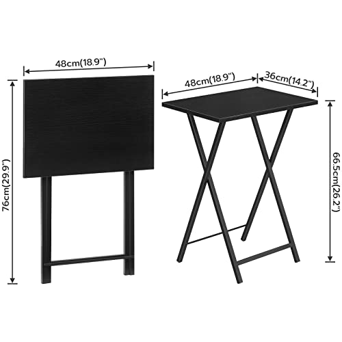Set of 2 Folding TV Tray Tables, Marble and Gold W2622