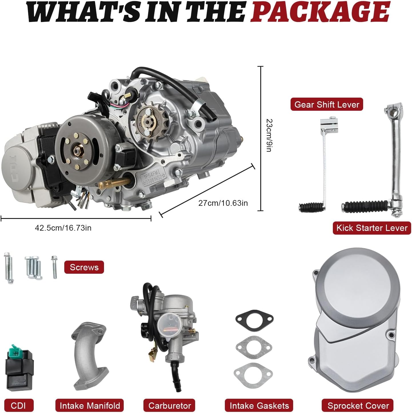 4-Stroke 125cc Manual Start Single Cylinder Manual Clutch Dirt Bike Engine Motor N620