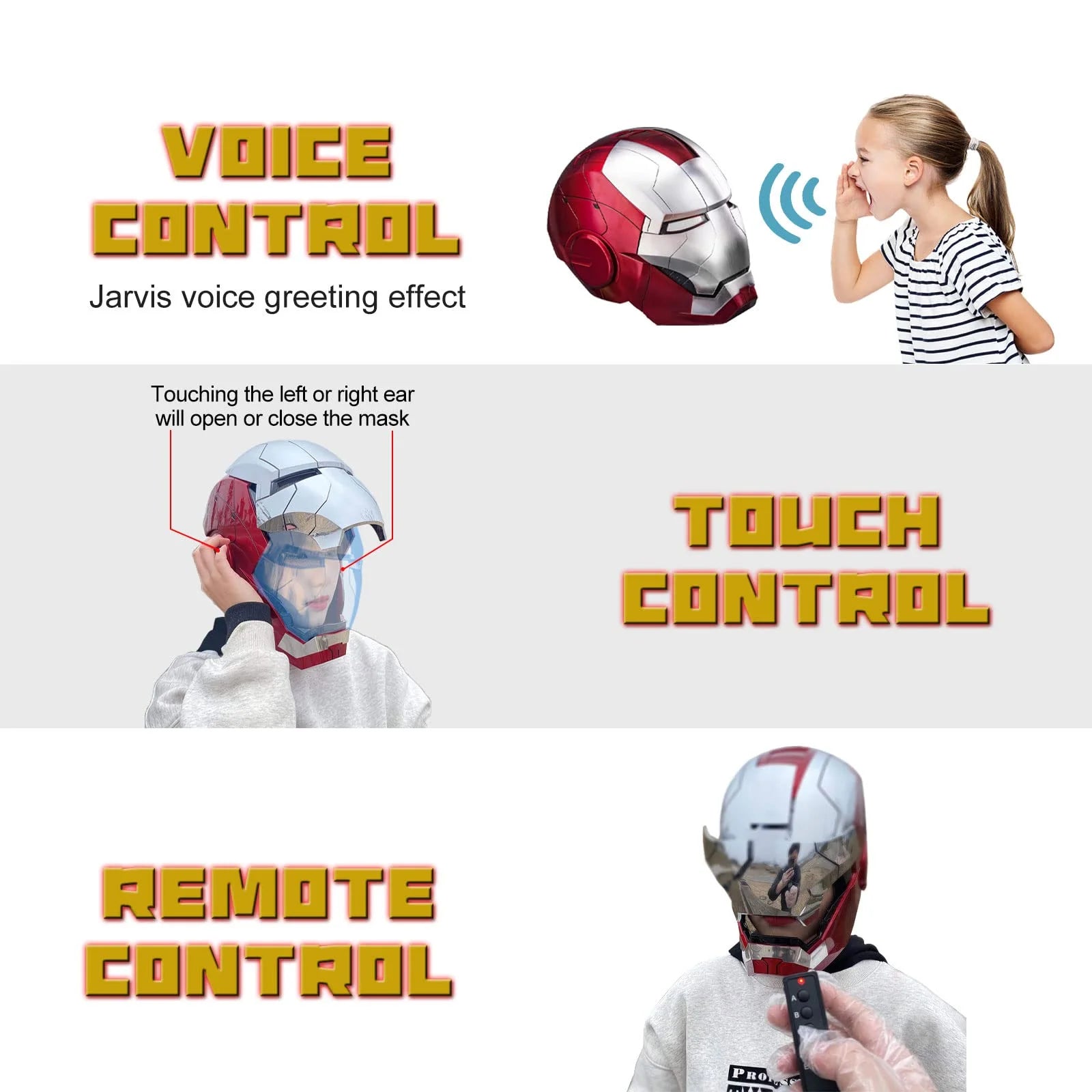 Iron Man Helmet Electronic Mask with Sounds & LED Eyes 1:1 Model F352