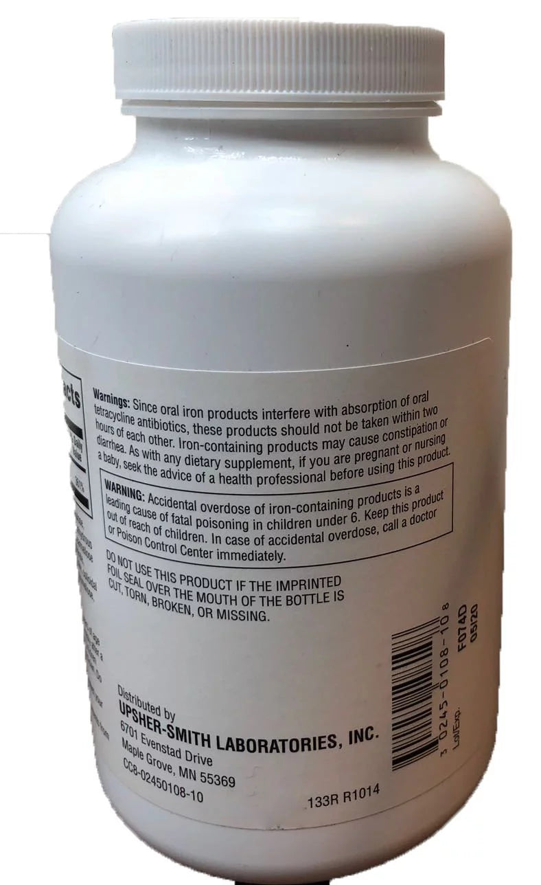 325 mg Ferrous Sulfate Enteric-Coated Dietary Supplement, 1000 Count U72781