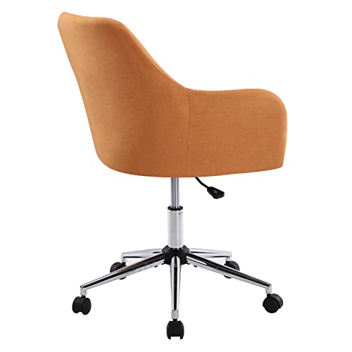 Beige Cotton Linen Swivel Desk Chair with Wheels R957334
