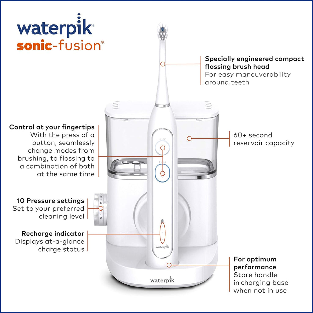 White Electric Toothbrush and Water Flosser Combo O1275