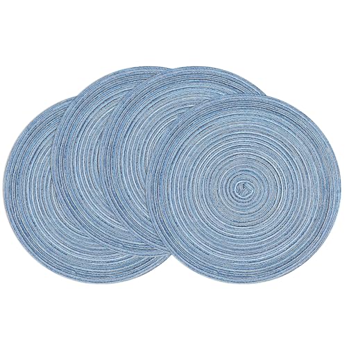 Glitter Gold Round Braided Placemats Set of 8 J35305