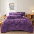 Dark Grey Queen 3 Piece Faux Fur Comforter Cover Set O9141