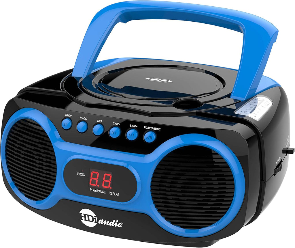 Blue Sport CD Boombox with AM/FM Radio and Aux Line-in J566