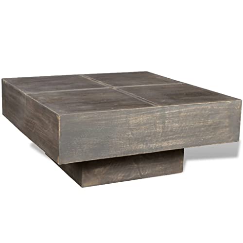 Dark Brown Square Solid Mango Wood Coffee Table U995