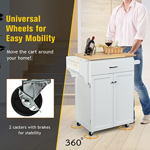 Kitchen Island Cart with Storage on Wheels D7467