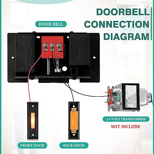 16V 10VA Two Sounds Doorbell Chime with 2 Lighted Push Buttons Y87397