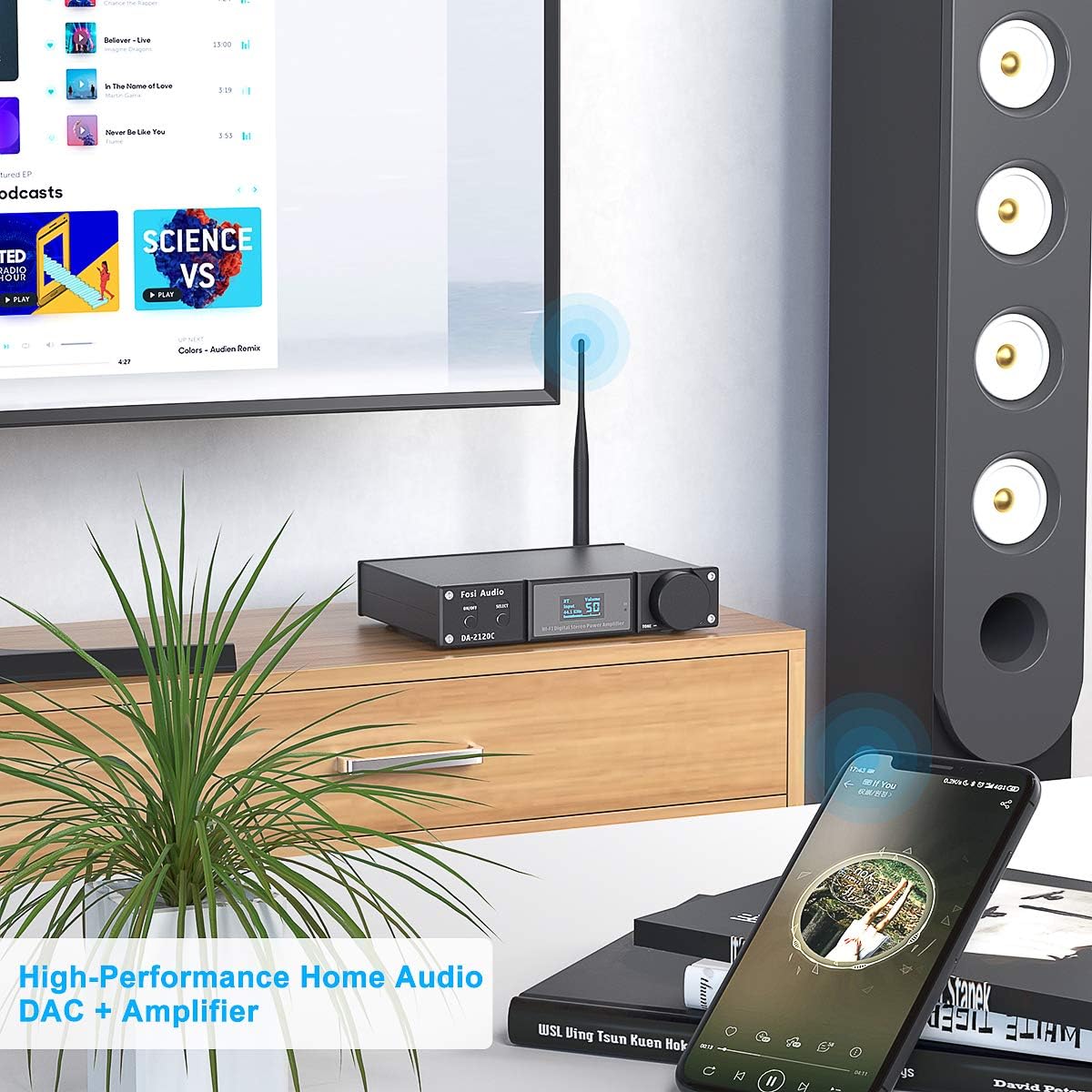 Bluetooth 5.0 Amplifier 240W Stereo 2.1 Channel Class D Compact Mini Power Amp A843