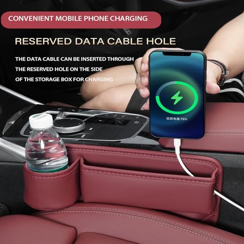 Car Leather Cup Holder Gap Bag Seat Gap Storage Box Organizer Q605