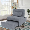 Velvet Convertible Sofa Bed 4 in 1 Folding Ottoman Lounge Chair with Adjustable Backrest and Pillow U3248