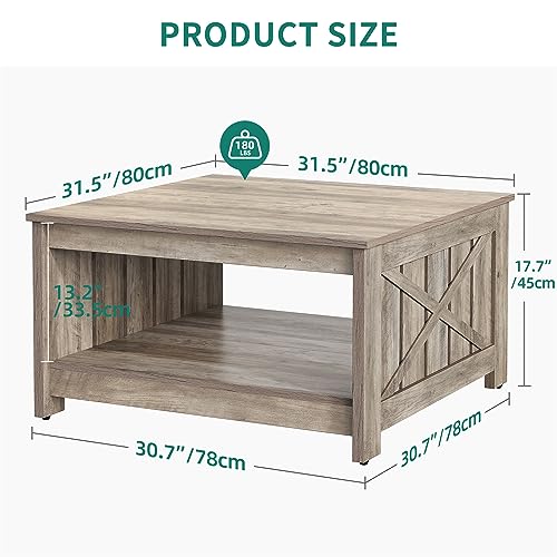 Brown Square Coffee Table with Storage I314034
