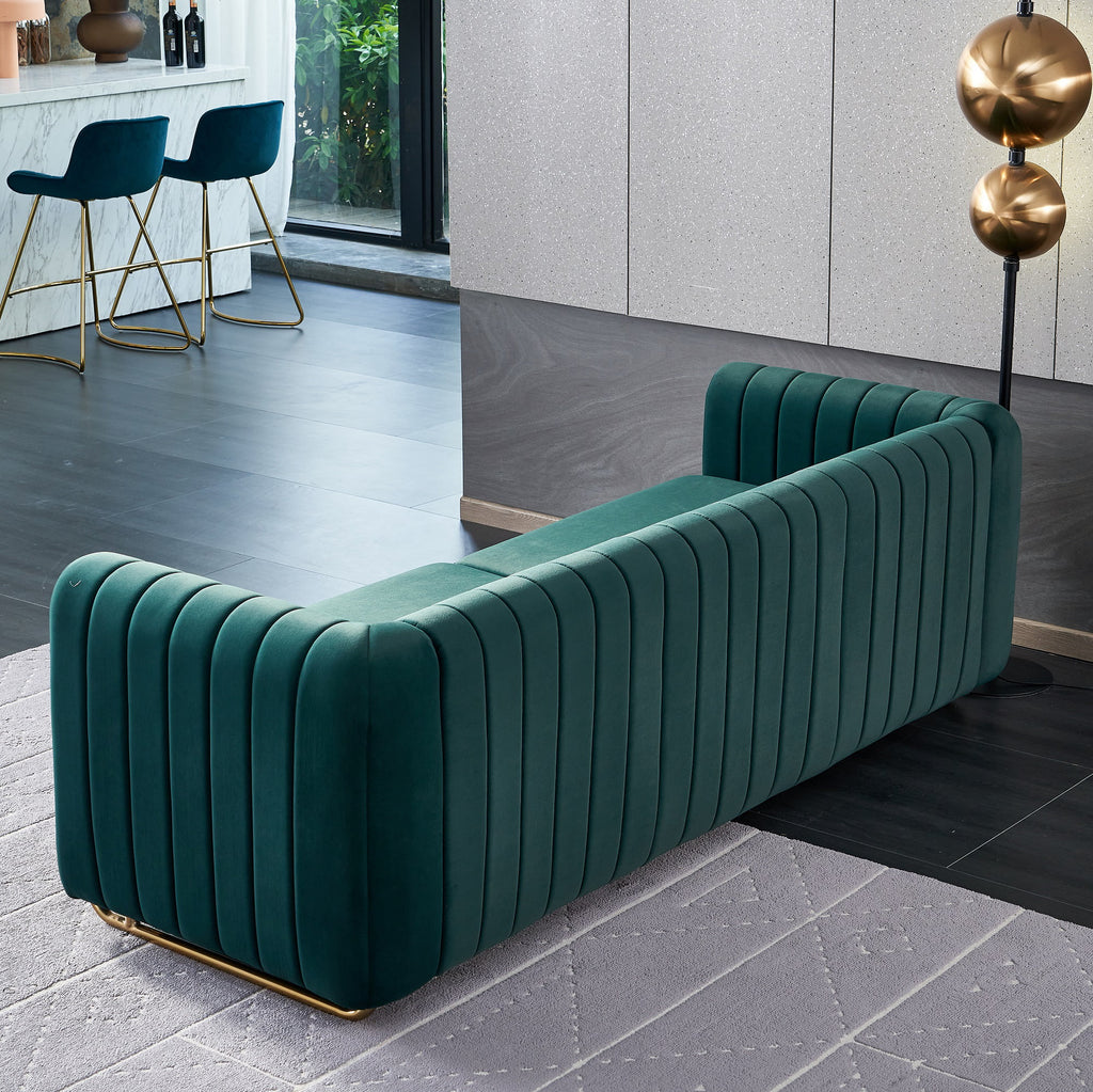 Green Velvet Sofa 84 inches H386978