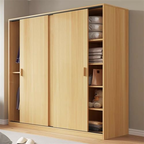 Solid Wood Wardrobe Closet Armoire Sliding Door Storage Cabinet 63" L x 18" W x 71" H V6546