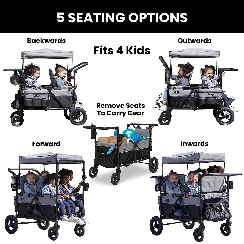 Grey 4 Seater Stroller Wagon E41733