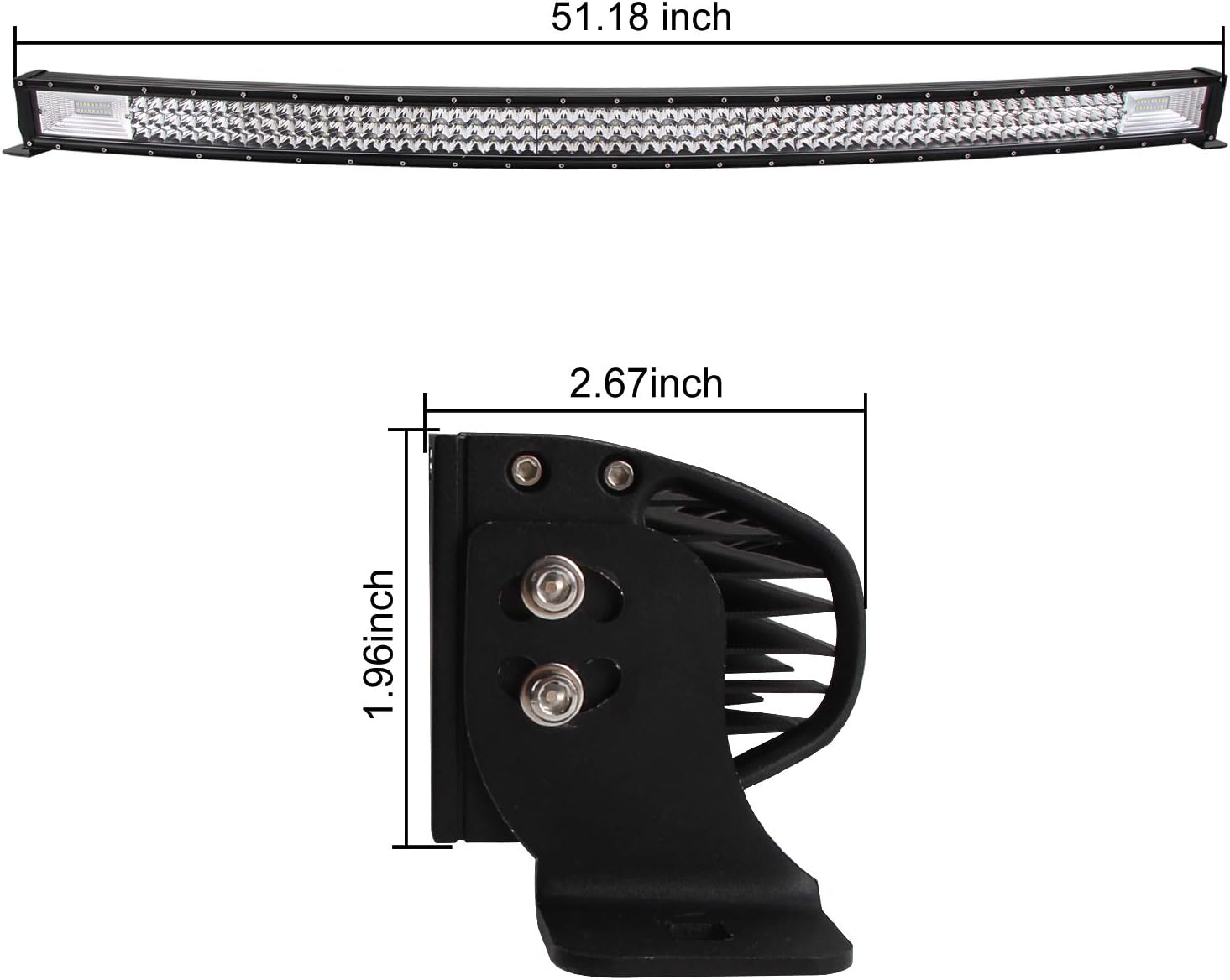 288w 50inch Curved LED Light Bar Spot Flood Combo Beam O912862