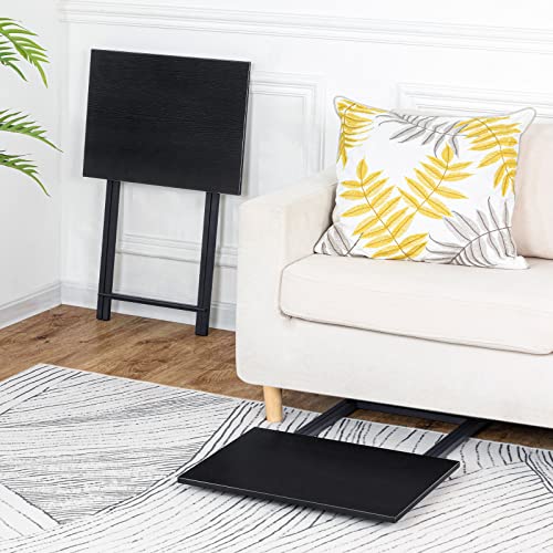 Set of 2 Folding TV Tray Tables, Marble and Gold W2622