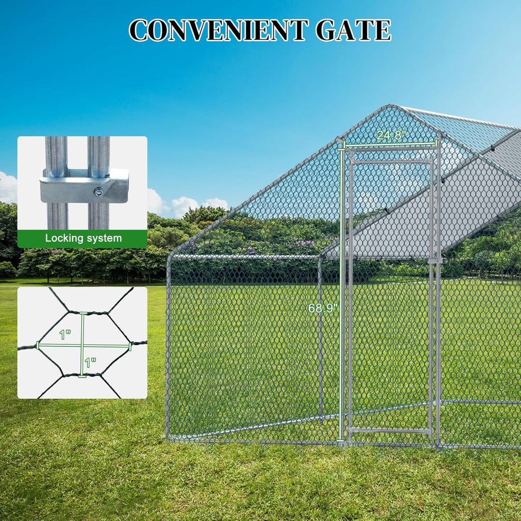 13 x 10 ft Large Metal Chicken Coop with Waterproof Cover O768447