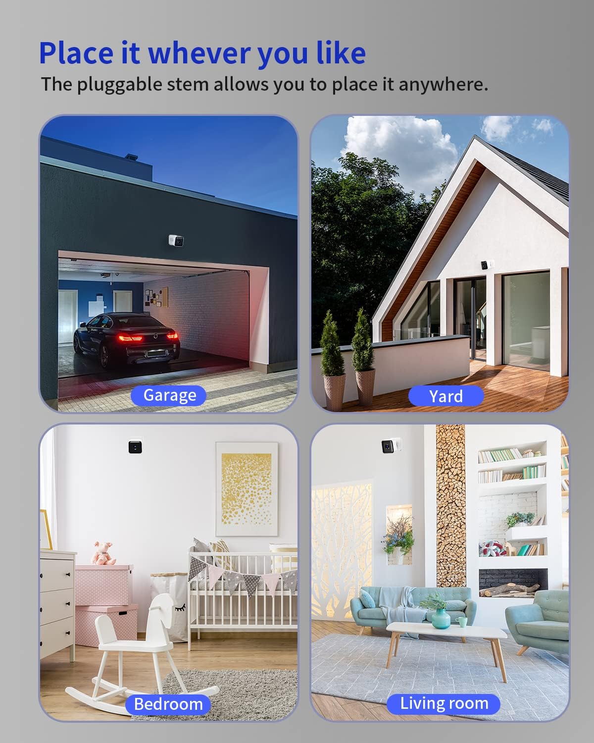 2 Pack 1080P FHD Wi-Fi Smart Home Security Camera with Night Vision Y463