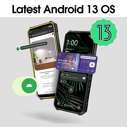 Black Rugged Smartphone, 12+64GB, 50MP Rear Camera, 6.52” Screen, 6320mAh M718