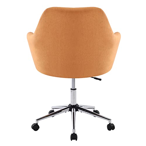 Beige Cotton Linen Swivel Desk Chair with Wheels R957334