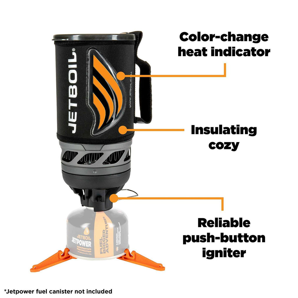 Jetboil Flash Java Kit Camping and Backpacking Stove Cooking System with Silicone French Press Coffee Maker T435399