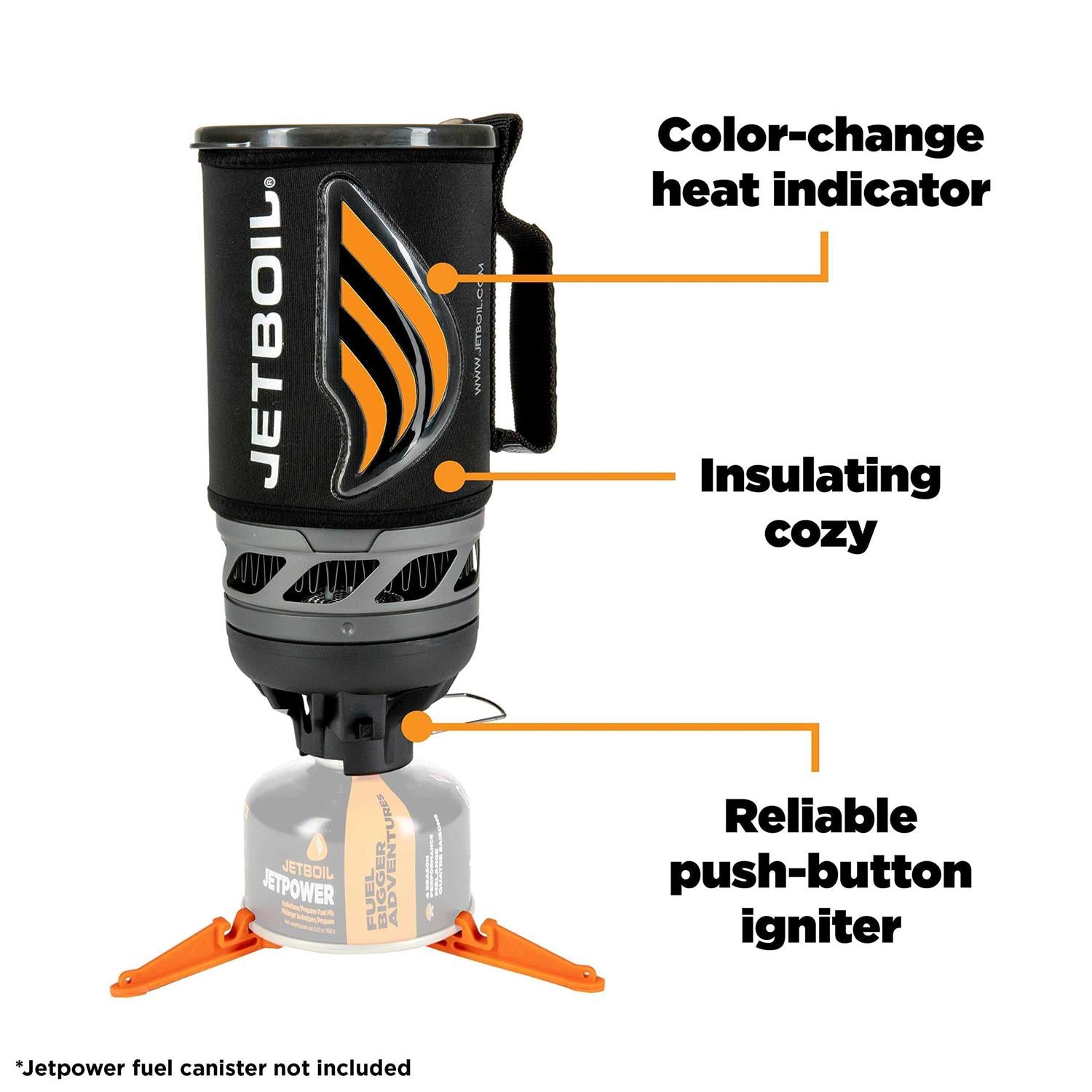 Jetboil Flash Java Kit Camping and Backpacking Stove Cooking System with Silicone French Press Coffee Maker T435399