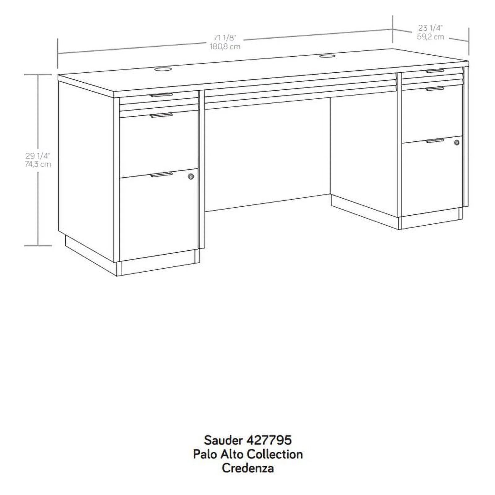 72" Wooden Computer Credenza Desk in Spiced Mahogany V43757