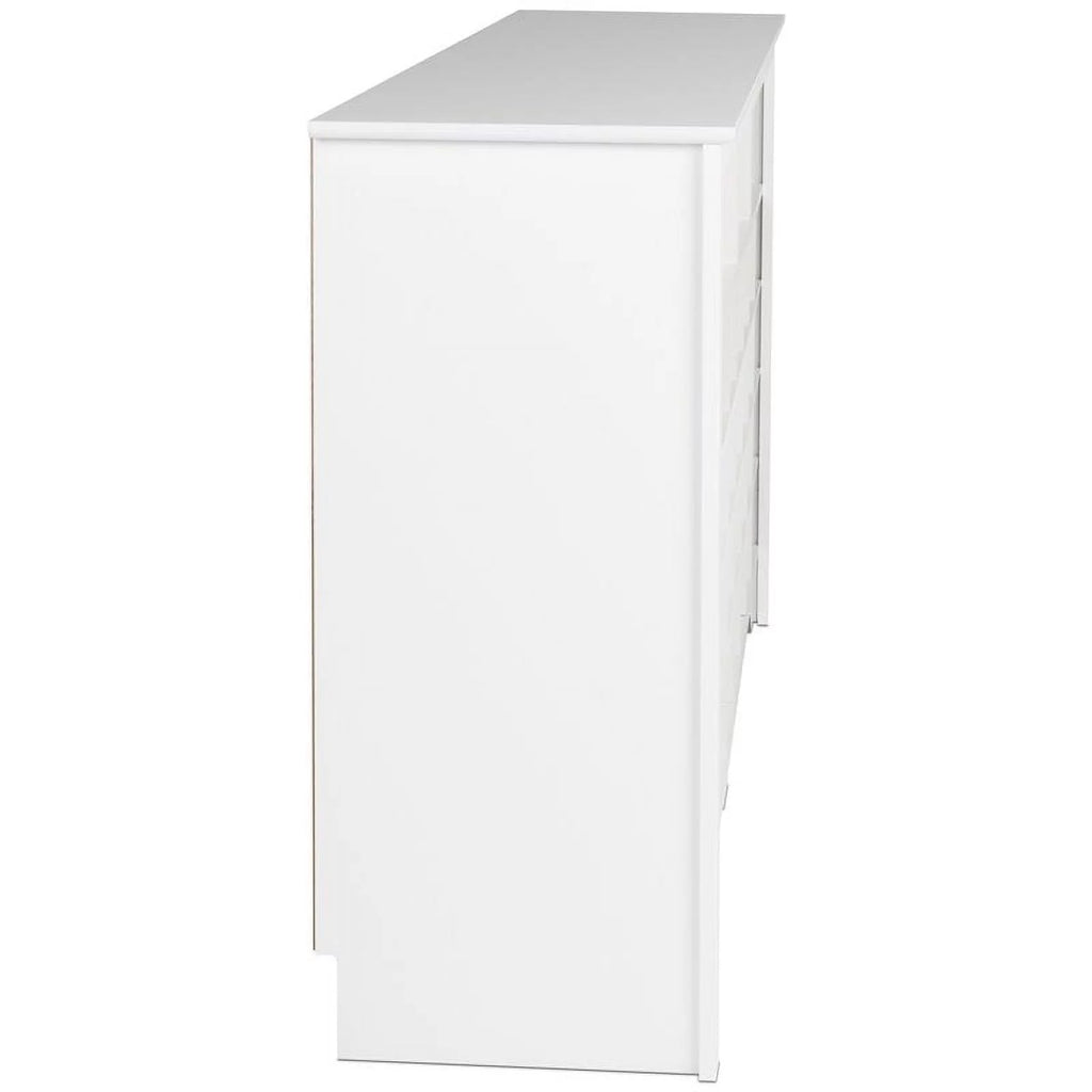 White 36 Cubby Engineered Wood Shoe Cubby Console T71387