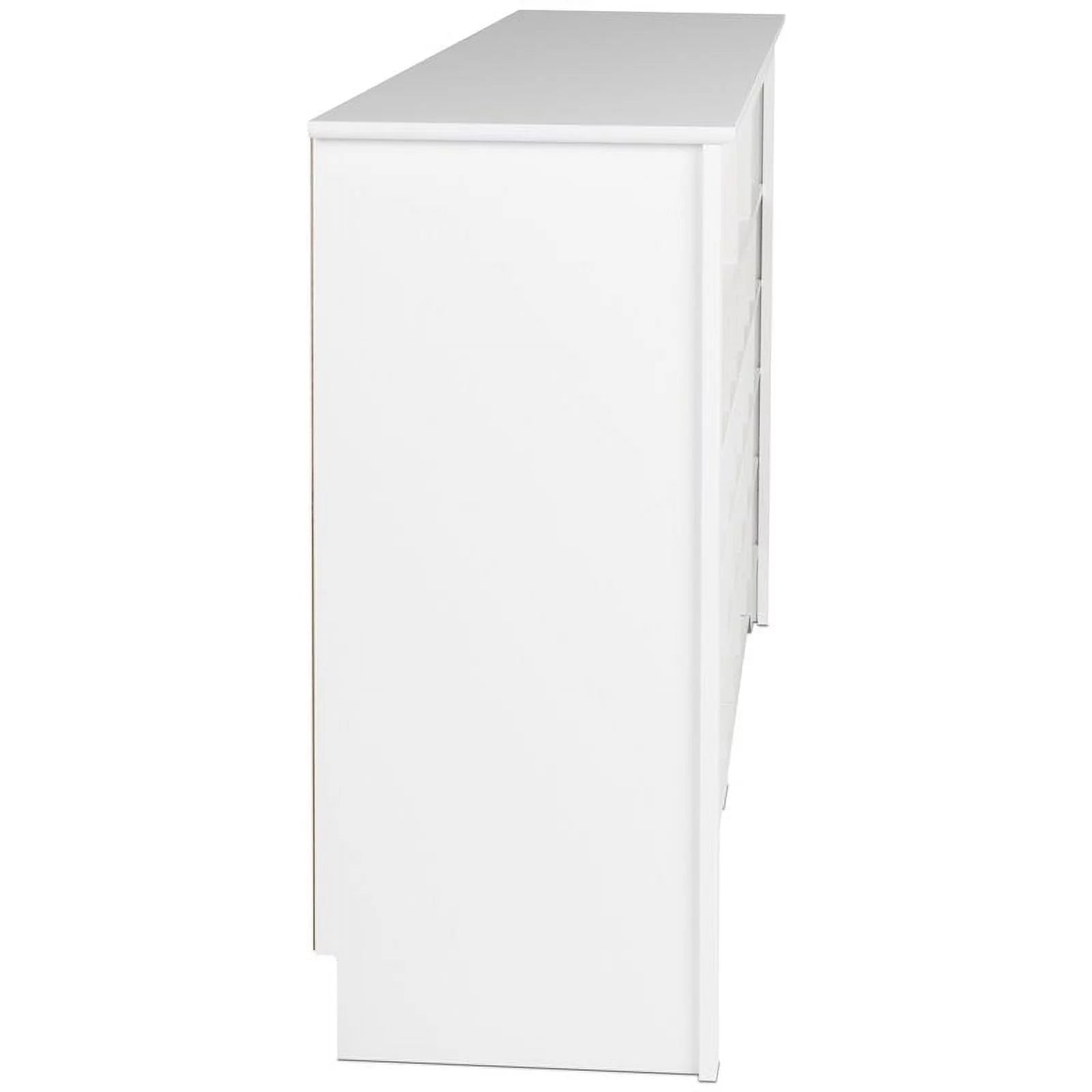 White 36 Cubby Engineered Wood Shoe Cubby Console T71387