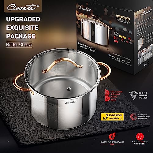 3 Ply Stainless Steel 8 Quart Stock Pot with Lid B8143