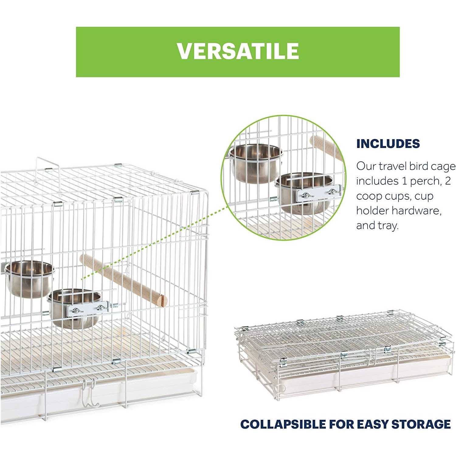 White Travel Bird Cage E7631