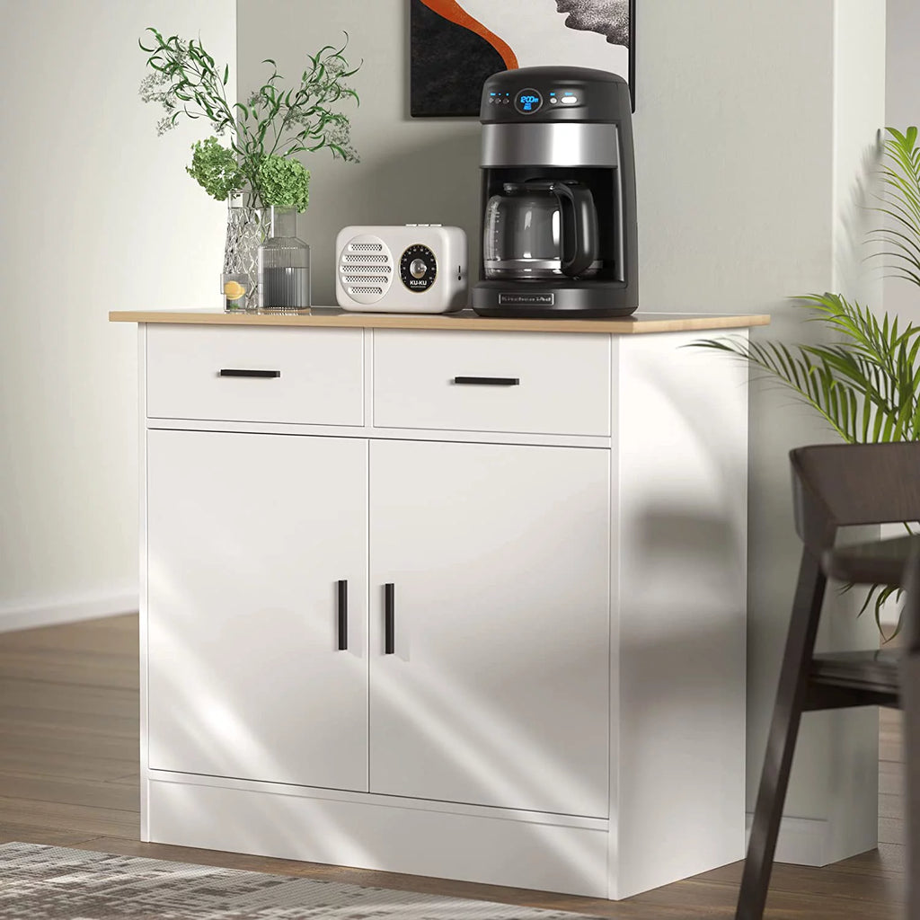 Kitchen Buffet Storage Cabinet with Doors, Drawers and Shelf U8980