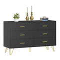 White 6 Drawer Dresser with Metal Handles R40340