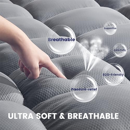 Queen Mattress Topper Washable Deep Pocket Mattress Pad A5159
