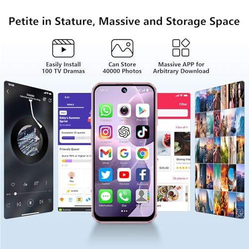 Pink 3.88" HD Full Screen Unlocked Mini Smartphone 2GB+16GB 2000mAh T2473
