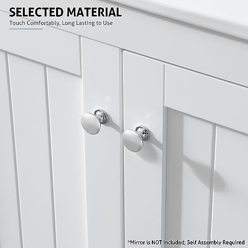 White 36" Bathroom Vanity with Sink and Laundry Hamper, 2 Doors, 1 Drawer C2910