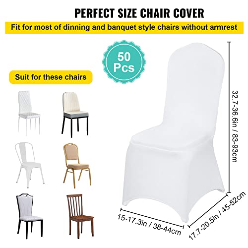 100Pcs White Spandex Stretch Chair Covers G991