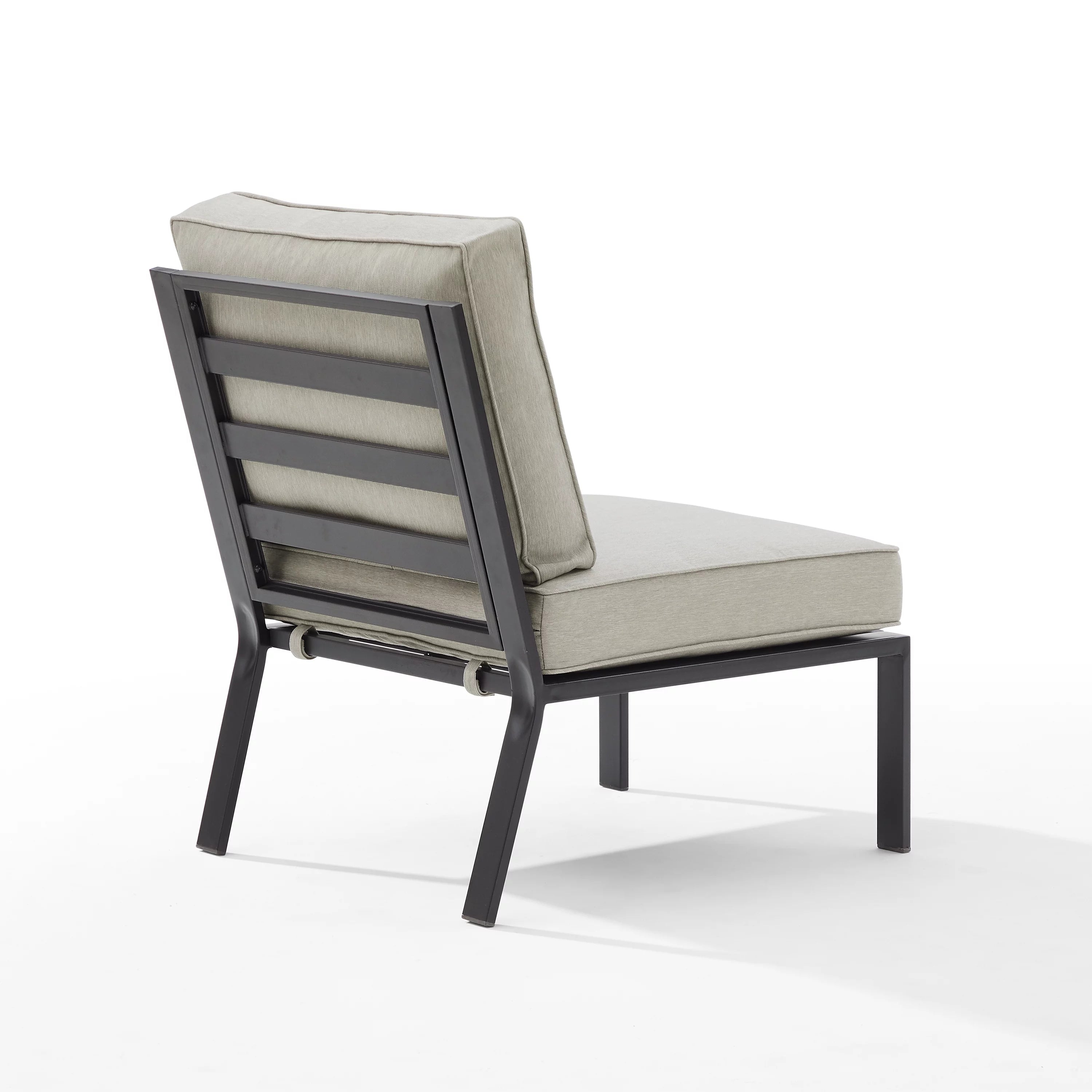 Outdoor Metal Sectional Center Chair Taupe Matte Black D93873