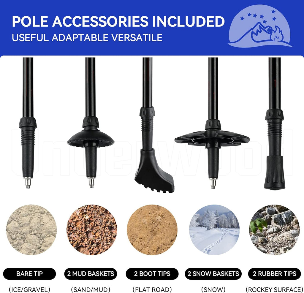 4 Pack Adjustable Aluminum Trekking Poles E661