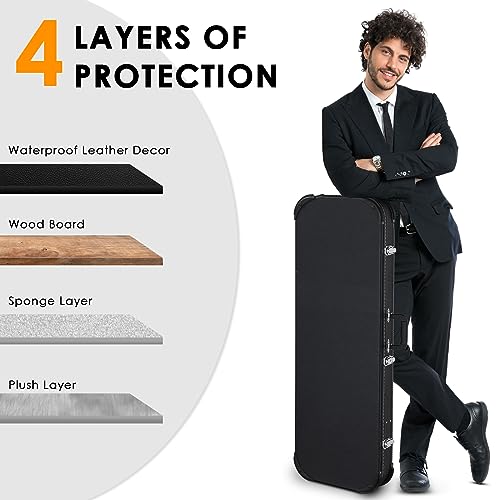 Blue Rectangle Wooden Electric Guitar Hard Case M794