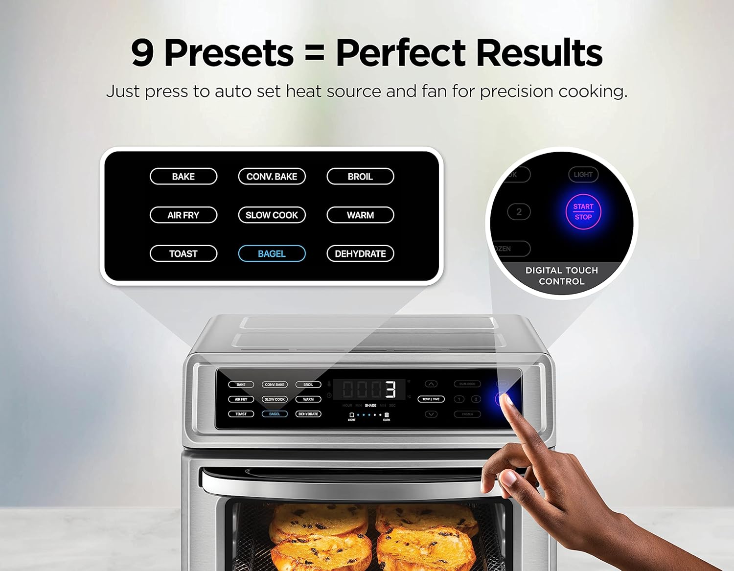 Air Fryer Toaster Oven XL 20L Convection Bake Broil Nonstick Stainless Steel Z737